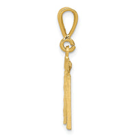 14k Small Brushed Diamond-cut Number 11 Charm-SN11