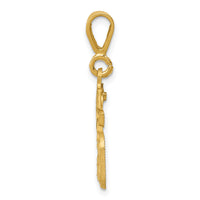 14k Small Brushed Diamond-cut Number 15 Charm-SN15