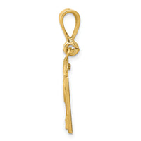 14k Small Brushed Diamond-cut Number 21 Charm-SN21