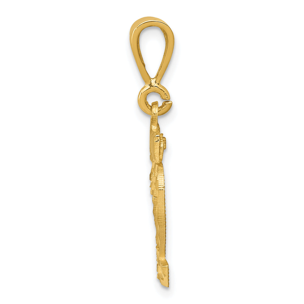 14k Small Brushed Diamond-cut Number 22 Charm-SN22