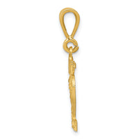14k Small Brushed Diamond-cut Number 22 Charm-SN22
