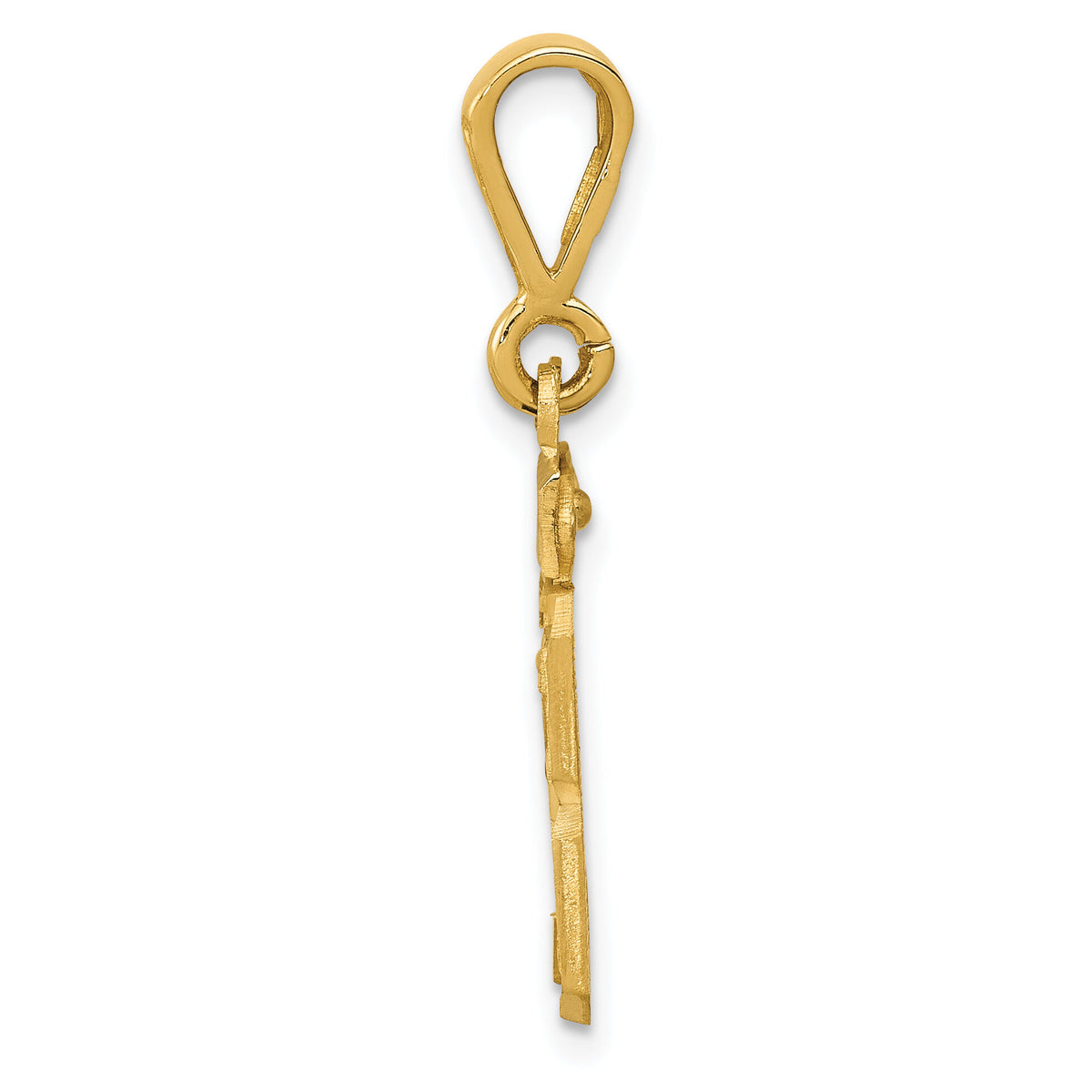 14k Small Brushed Diamond-cut Number 23 Charm-SN23