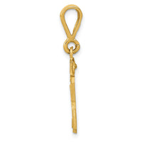 14k Small Brushed Diamond-cut Number 23 Charm-SN23