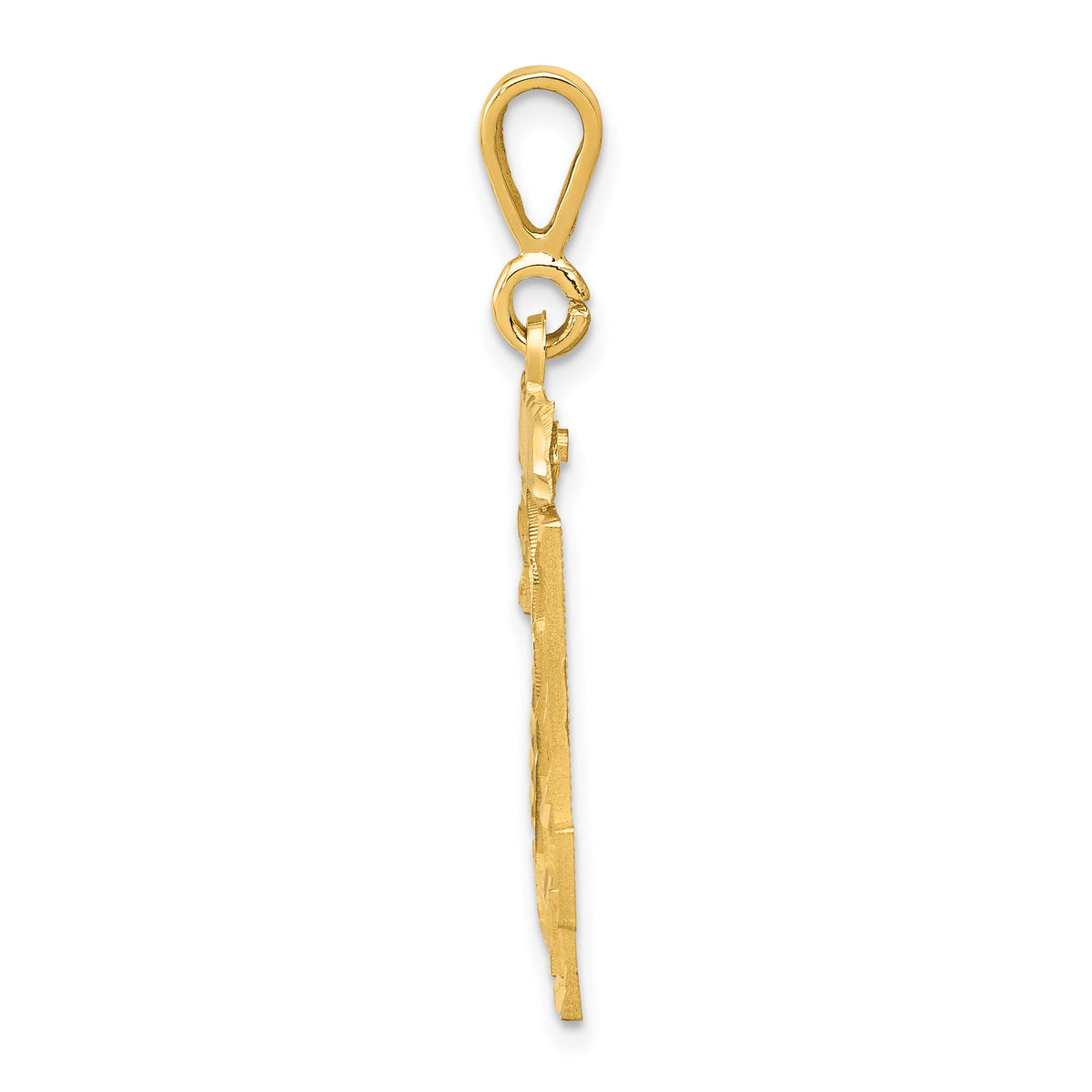 14k Small Brushed Diamond-cut Number 24 Charm-SN24