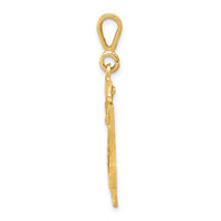 14k Small Brushed Diamond-cut Number 24 Charm-SN24