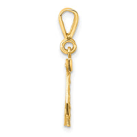 14k Small Brushed Diamond-cut Number 42 Charm-SN42