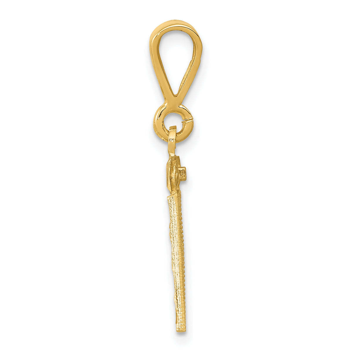 14k Small Brushed Diamond-cut Number 81 Charm-SN81