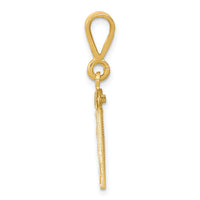 14k Small Brushed Diamond-cut Number 81 Charm-SN81