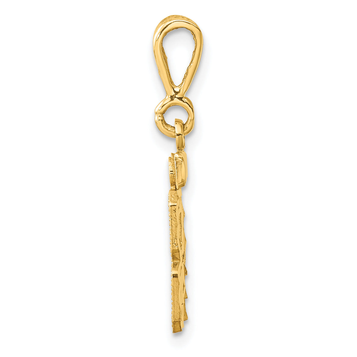 14k Small Brushed Diamond-cut Number 84 Charm-SN84