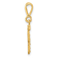 14k Small Brushed Diamond-cut Number 84 Charm-SN84