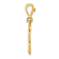 14k Small Brushed Diamond-cut Number 87 Charm-SN87