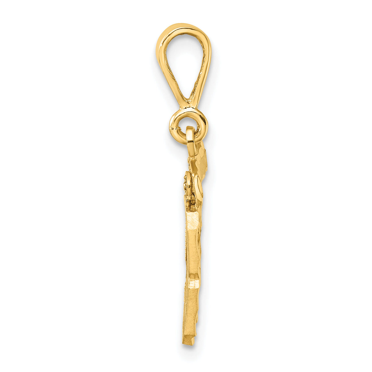 14k Small Brushed Diamond-cut Number 89 Charm-SN89