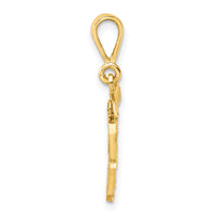 14k Small Brushed Diamond-cut Number 89 Charm-SN89