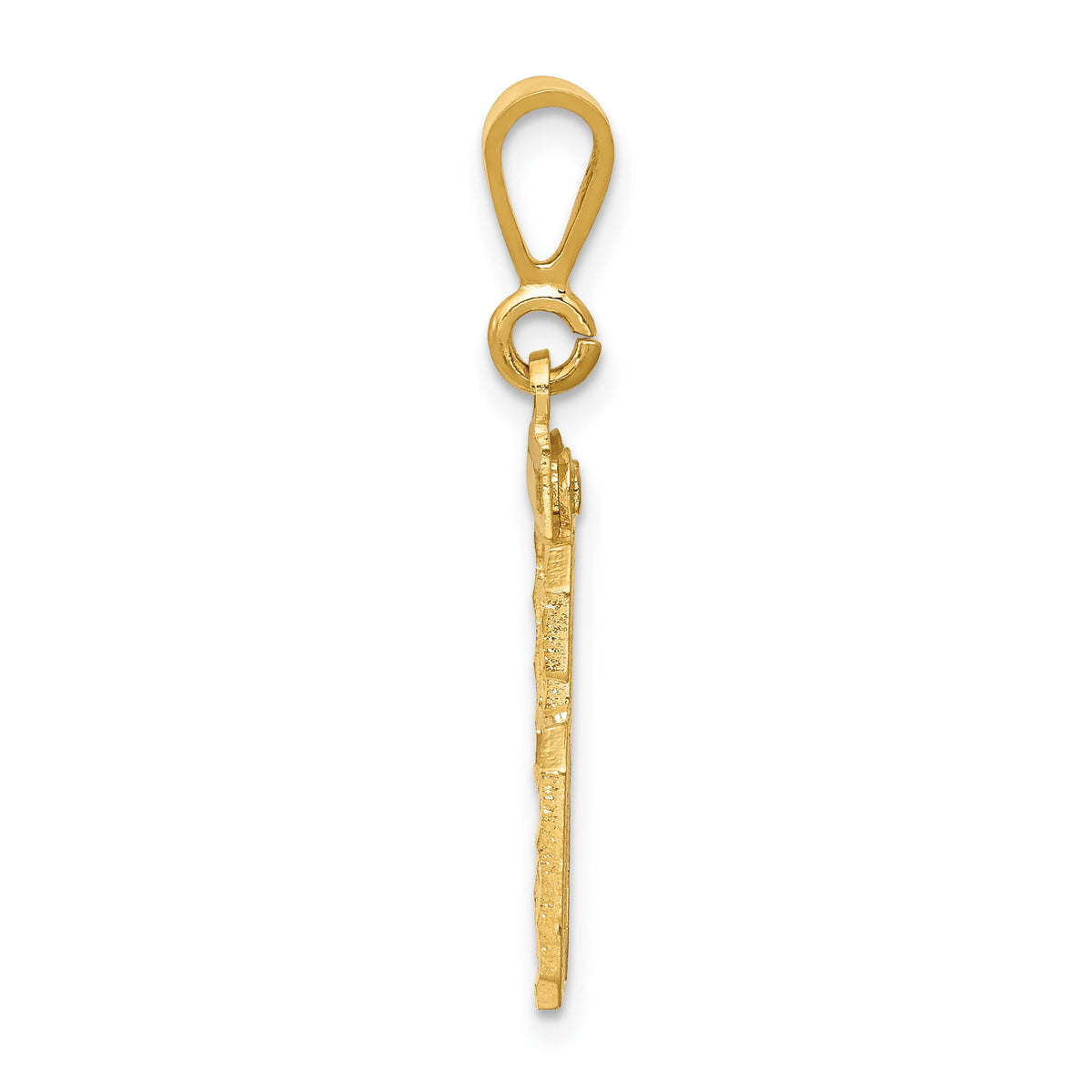 14k Small Brushed Diamond-cut Number 96 Charm-SN96