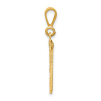 14k Small Brushed Diamond-cut Number 96 Charm-SN96