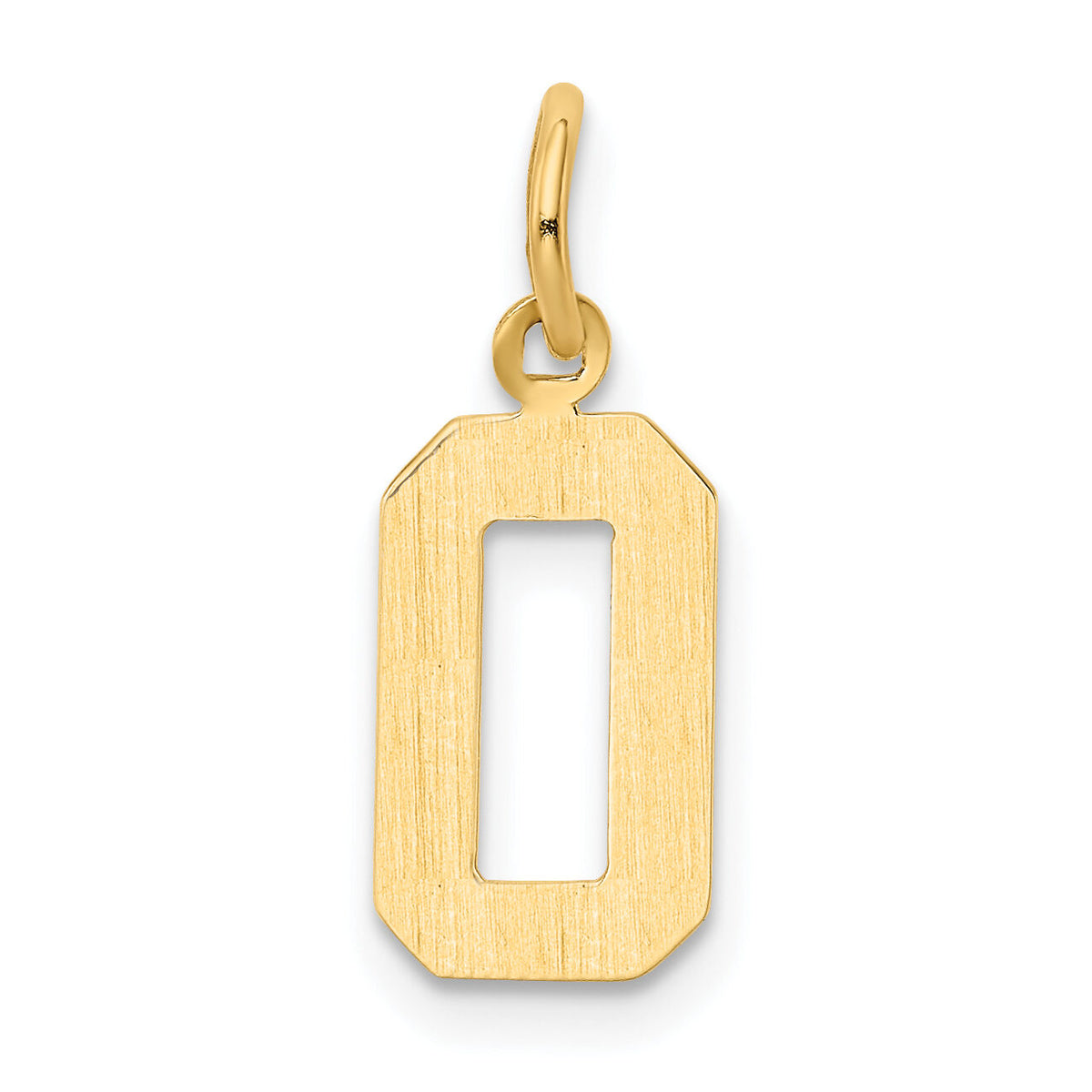 14k Small Polished Number 0 Charm-SP00