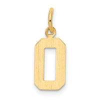 14k Small Polished Number 0 Charm-SP00