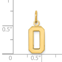 14k Small Polished Number 0 Charm-SP00