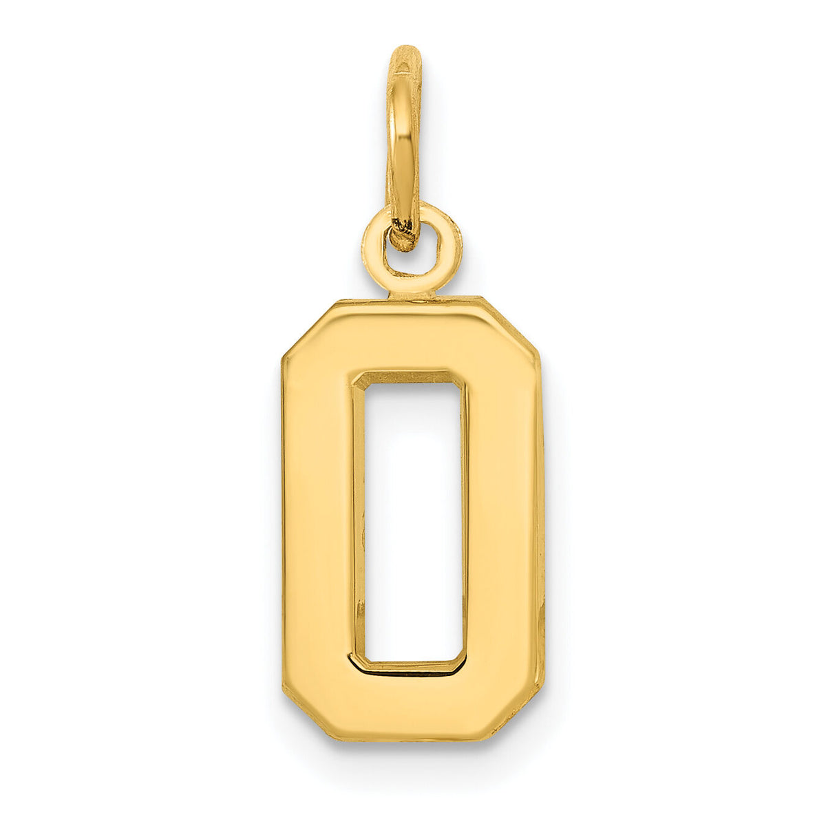 14k Small Polished Number 0 Charm-SP00