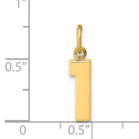 14k Small Polished Number 1 Charm-SP01