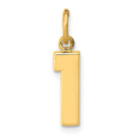 14k Small Polished Number 1 Charm-SP01