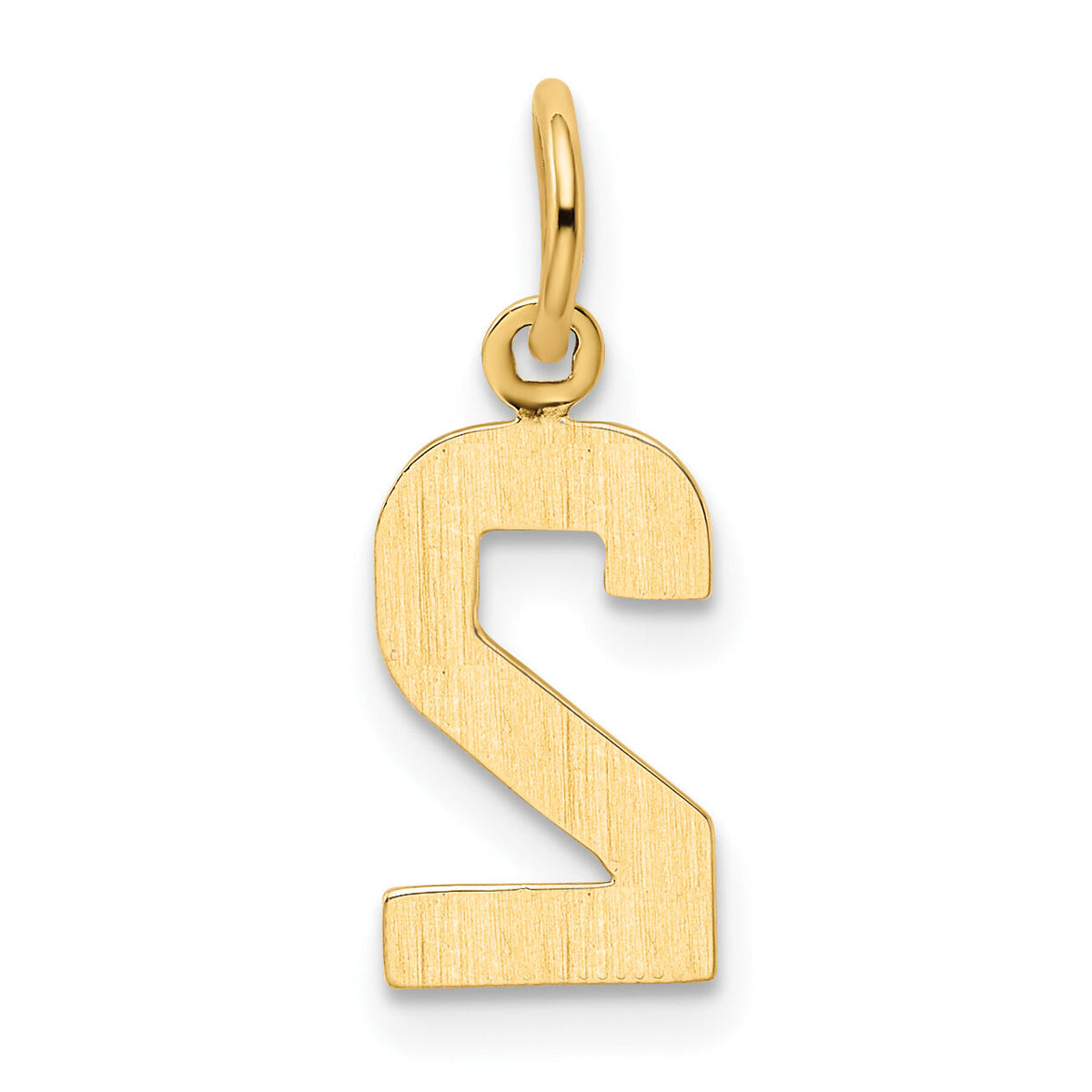 14k Small Polished Number 2 Charm-SP02