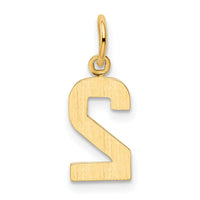 14k Small Polished Number 2 Charm-SP02