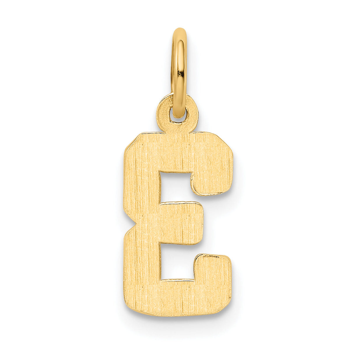 14k Small Polished Number 3 Charm-SP03