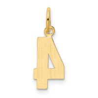 14k Small Polished Number 4 Charm-SP04