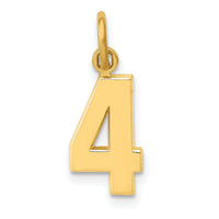 14k Small Polished Number 4 Charm-SP04