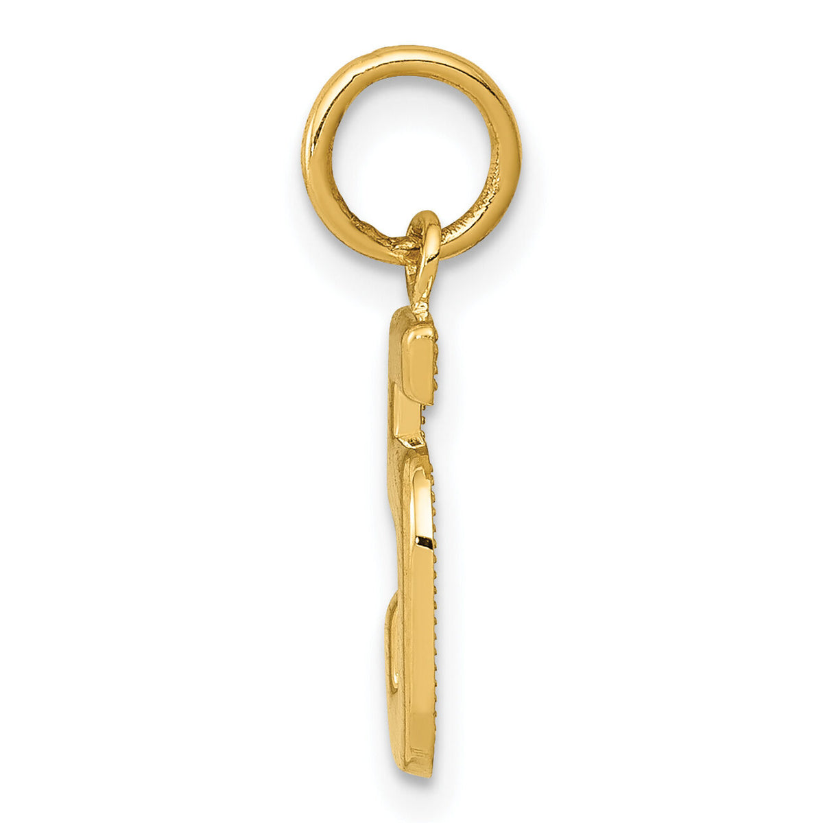 14k Small Polished Number 5 Charm-SP05