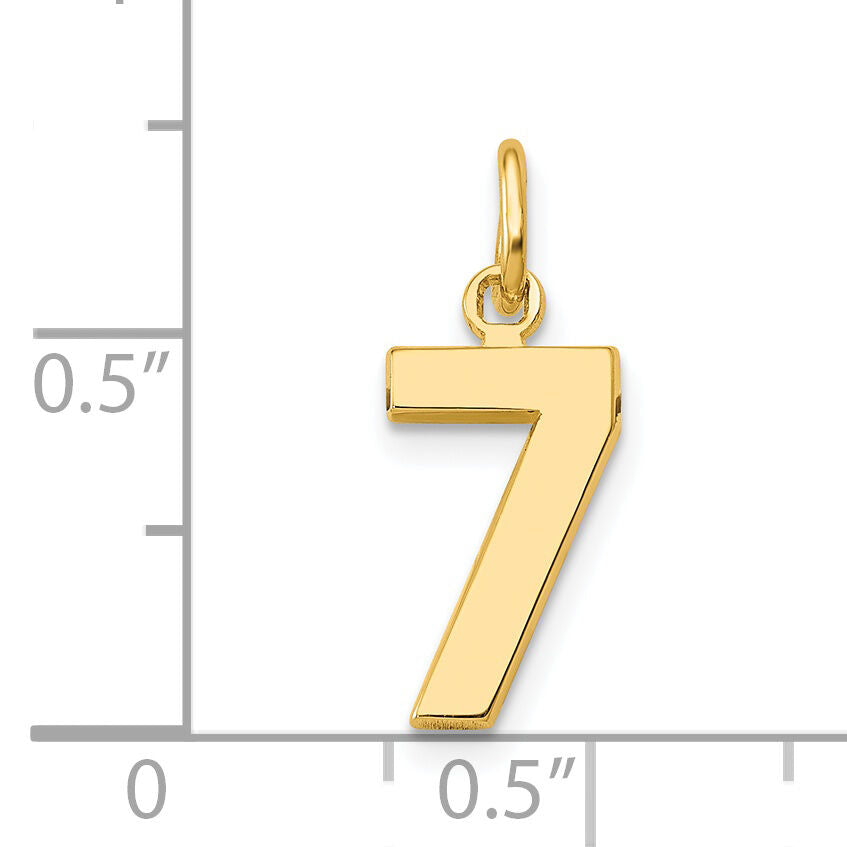14k Small Polished Number 7 Charm-SP07