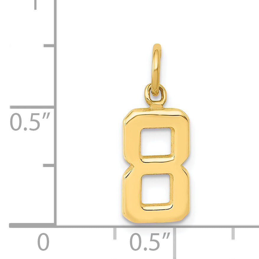 14k Small Polished Number 8 Charm-SP08