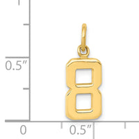 14k Small Polished Number 8 Charm-SP08