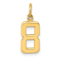 14k Small Polished Number 8 Charm-SP08