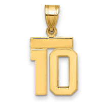 14k Small Polished Number 10 Charm-SP10