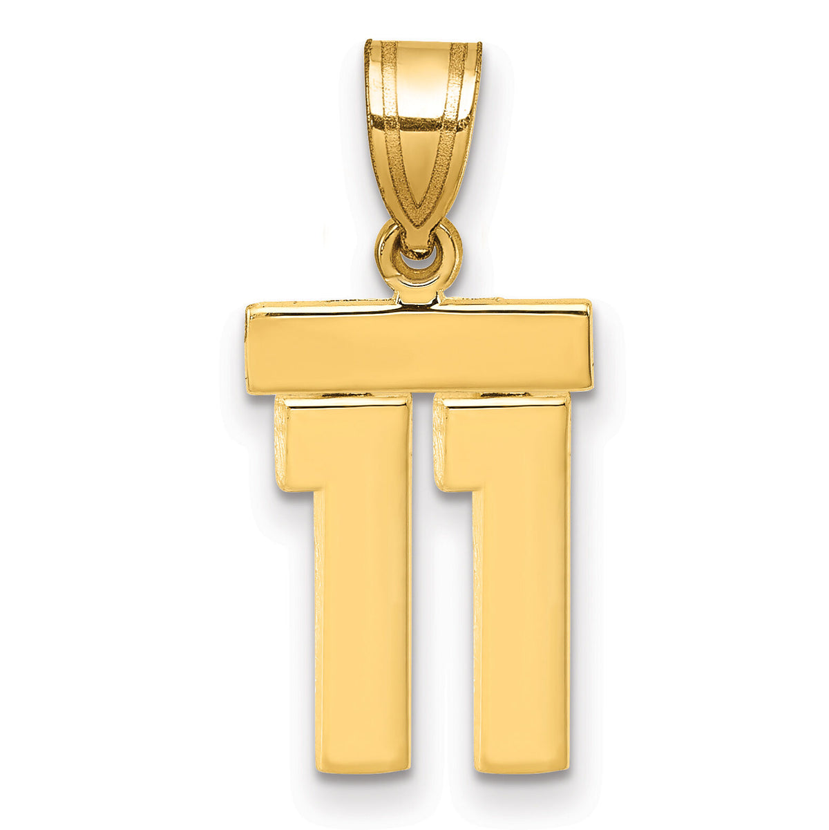 14k Small Polished Number 11 Charm-SP11