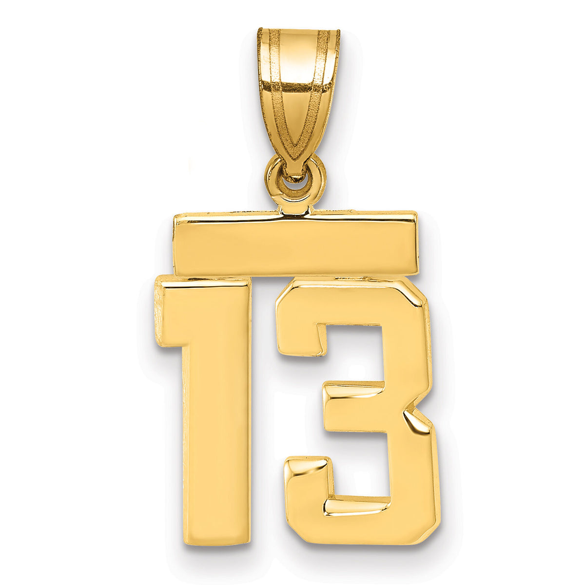 14k Small Polished Number 13 Charm-SP13