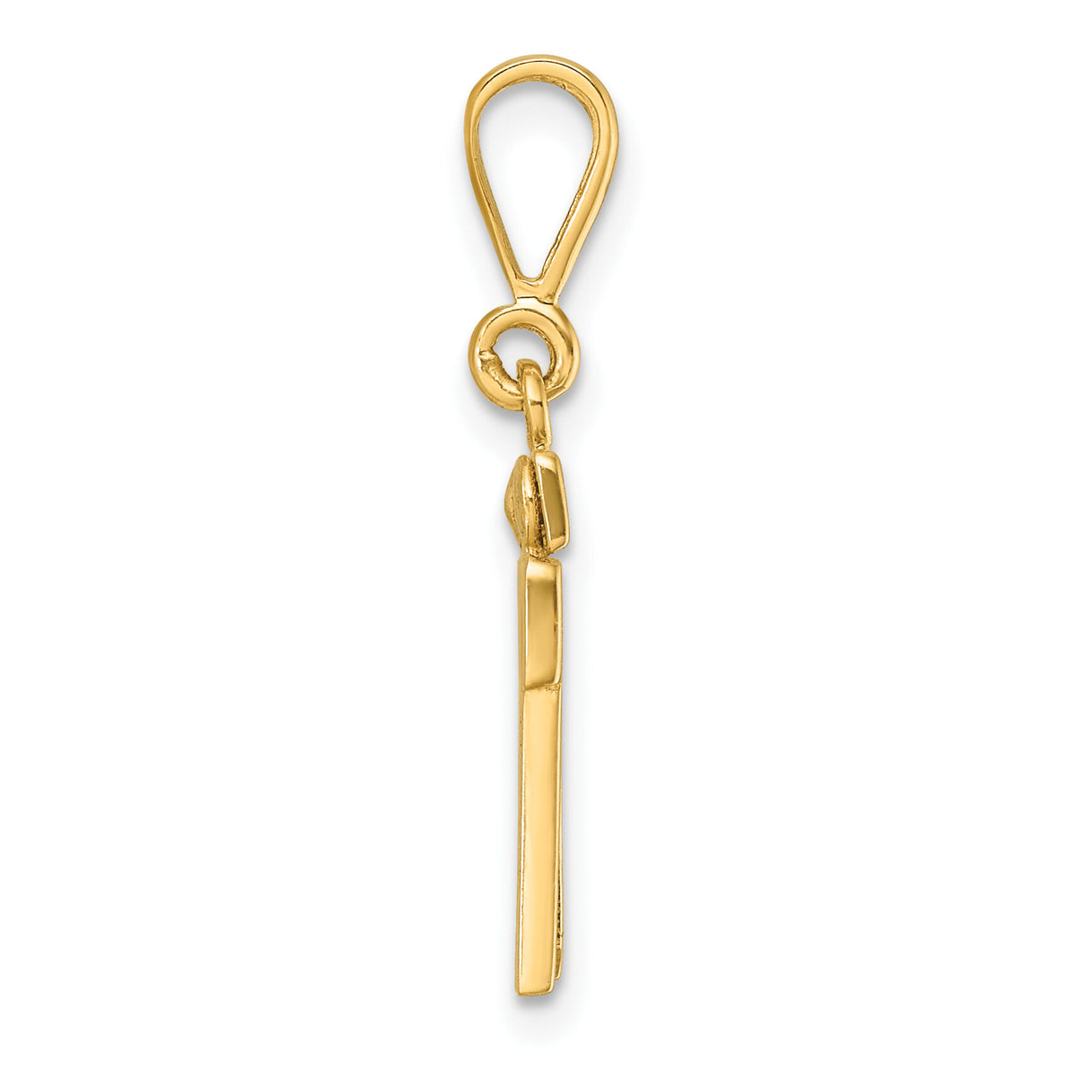 14k Small Polished Number 16 Charm-SP16