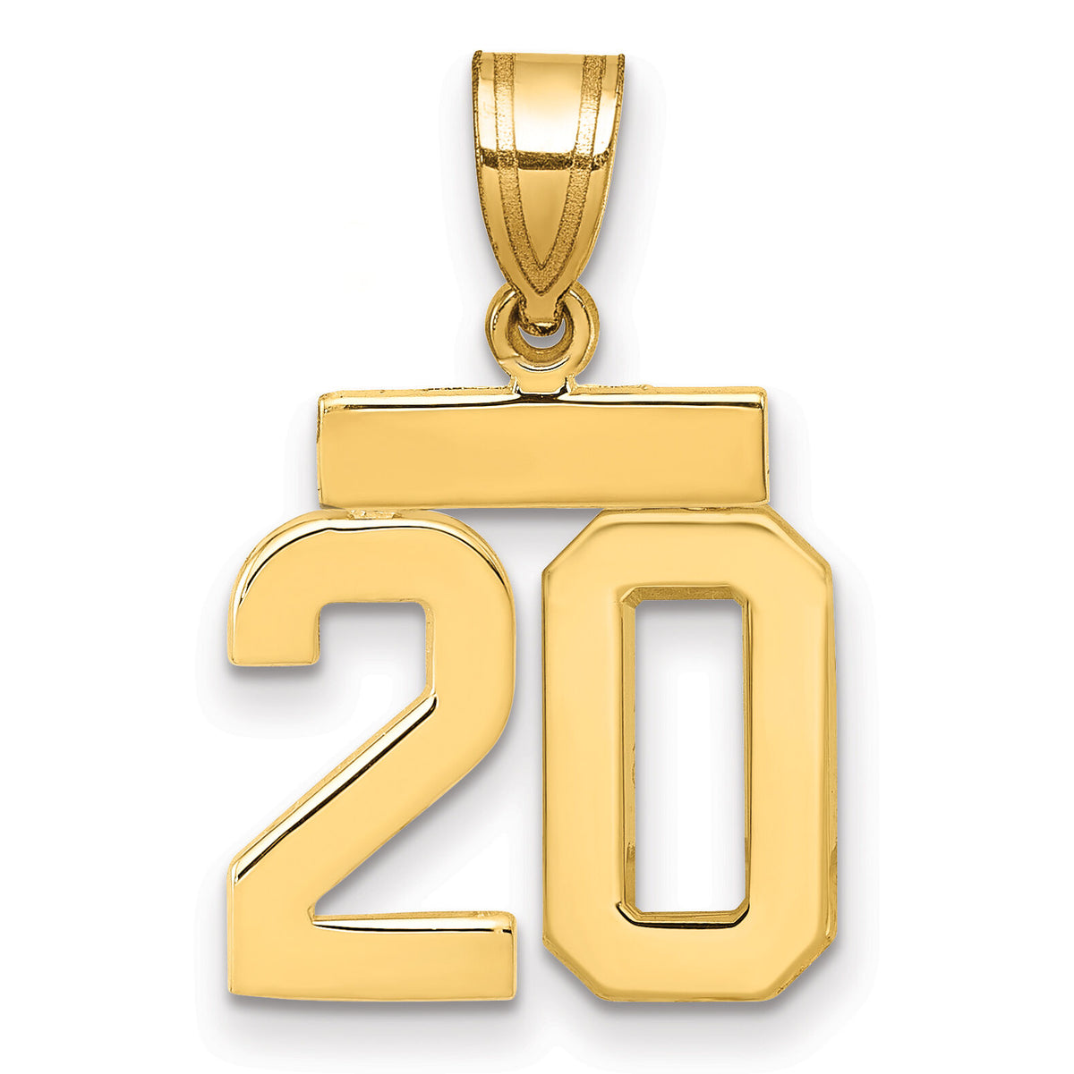 14k Polished Small Number 20 Charm-SP20