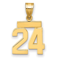 14k Small Polished Number 24 Charm-SP24