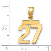 14k Small Polished Number 27 Charm-SP27