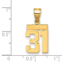 14k Small Polished Number 31 Charm-SP31