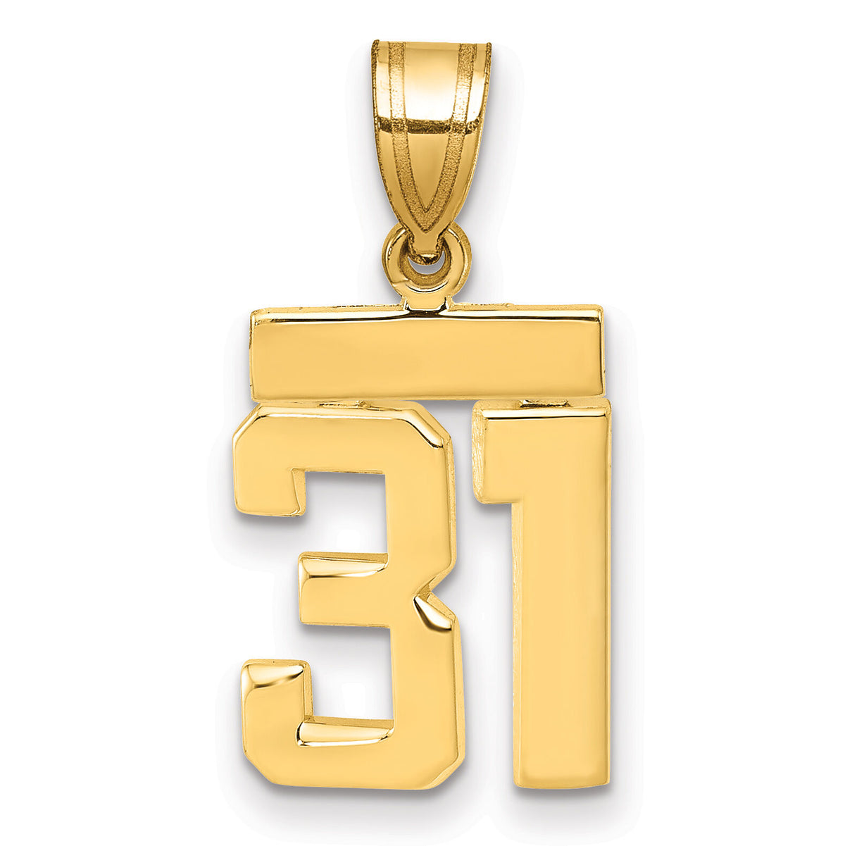 14k Small Polished Number 31 Charm-SP31