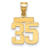 14k Small Polished Number 35 Charm-SP35