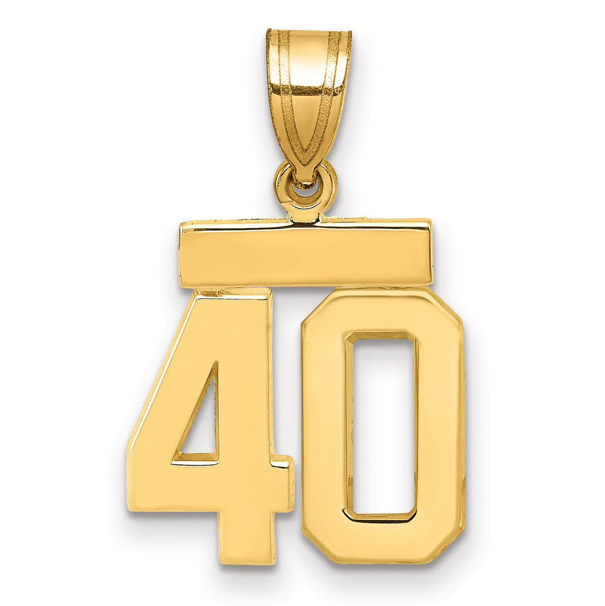 14k Small Polished Number 40 Charm-SP40