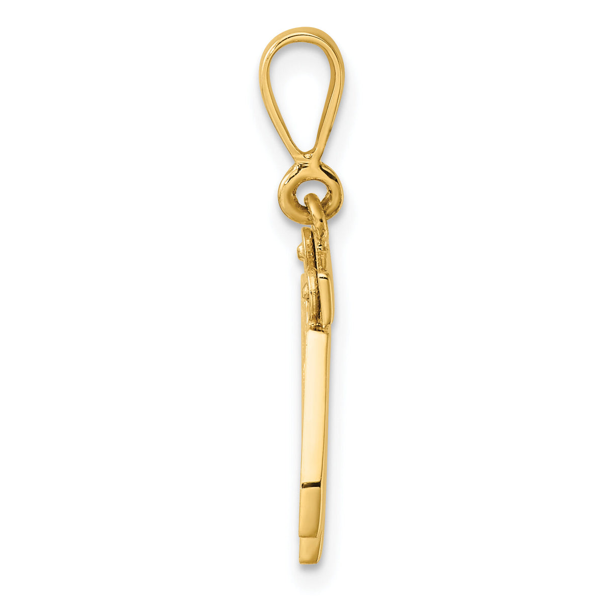 14k Small Polished Number 42 Charm-SP42