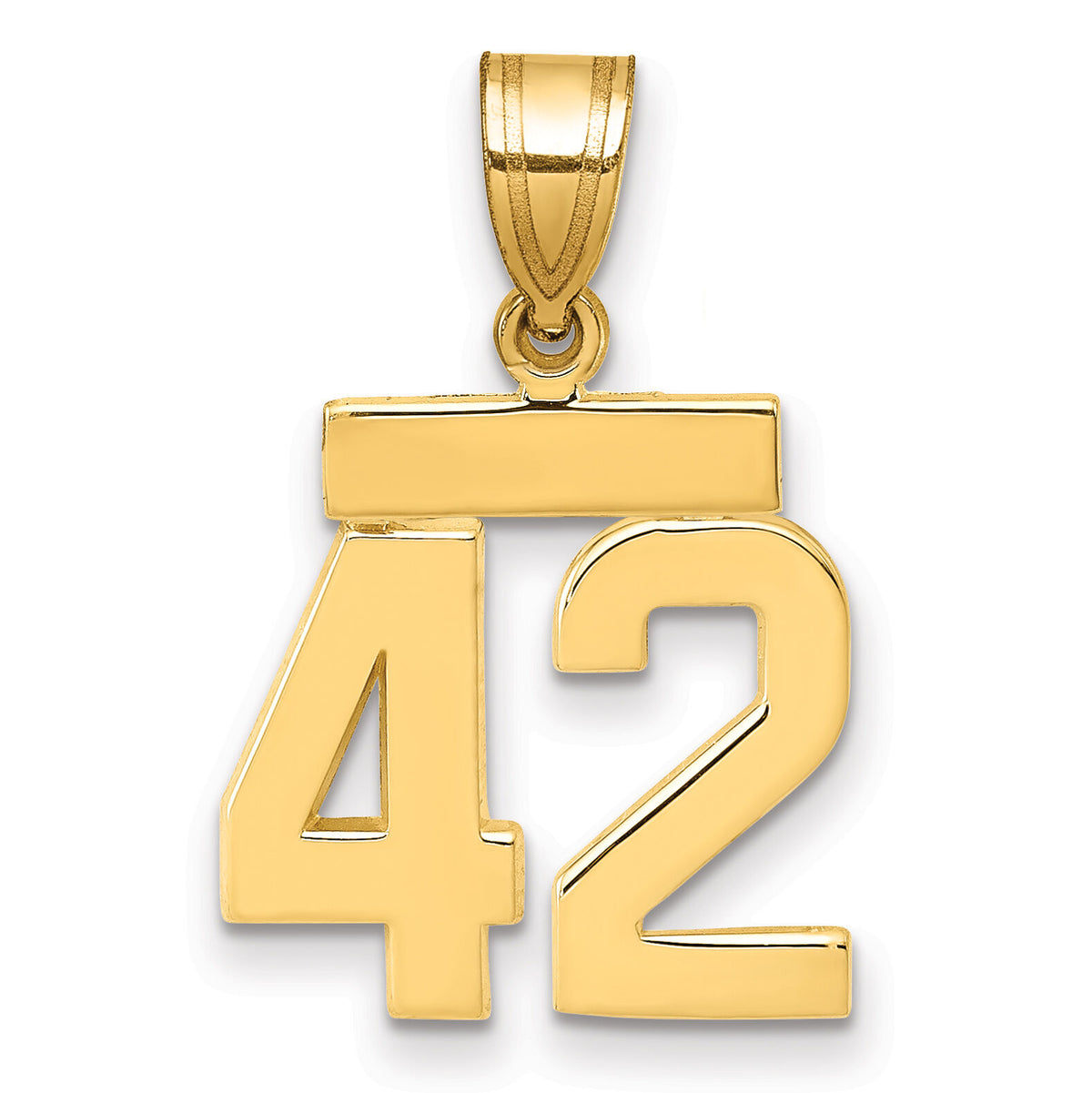 14k Small Polished Number 42 Charm-SP42