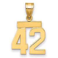 14k Small Polished Number 42 Charm-SP42