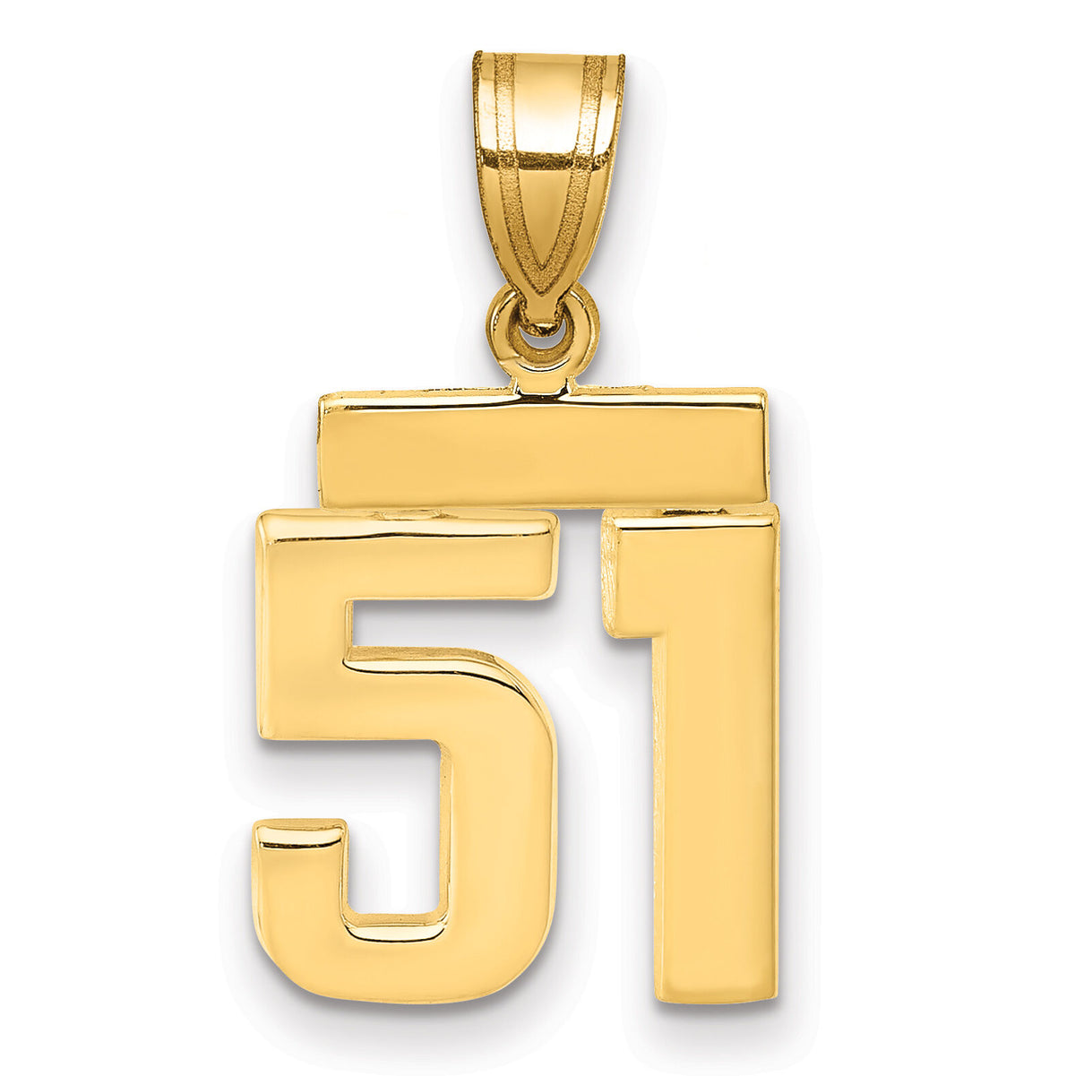 14k Small Polished Number 51 Charm-SP51